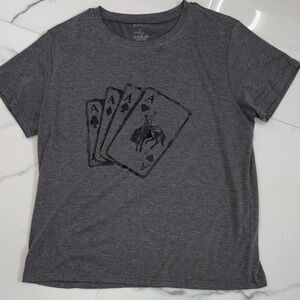SHEIN Charcoal Women’s Tee with Card Print